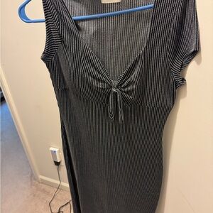 Derek Heart Black and White Ribbed dress